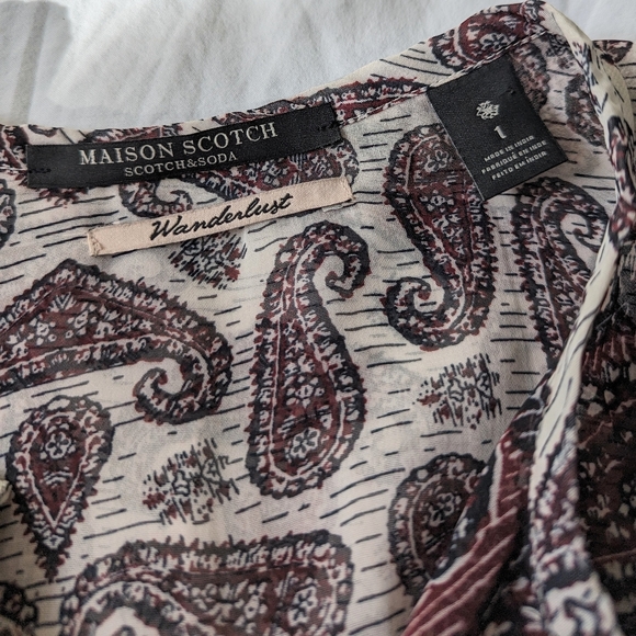 Maison Scotch by Scotch & Soda wanderlust boho blouse. Size 1 small. NWOT - Picture 3 of 6